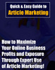 Thumbnail Guide to Article Marketing