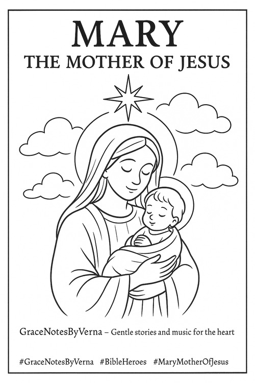 Product picture Ai Generated  Bible Coloring Page: Mary, the Mother of Jesus