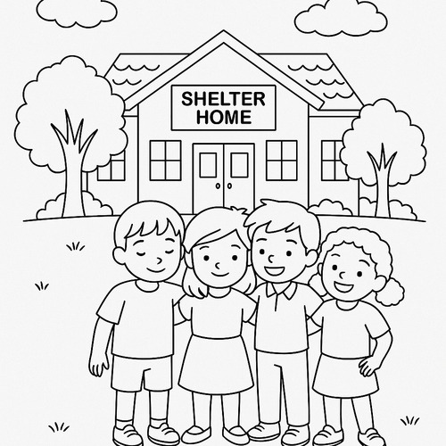 Product picture Bible Children Orphanage Coloring Page 