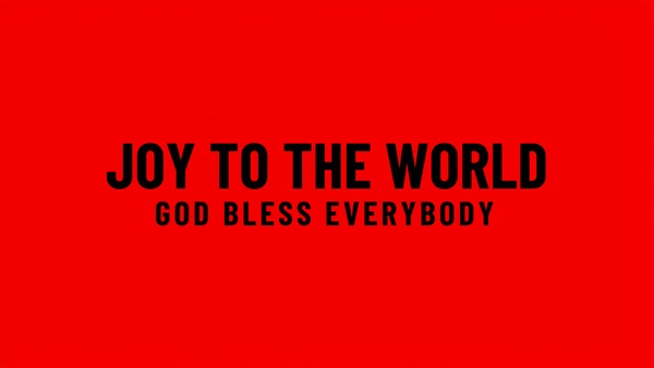 Product picture Joy to the world image typed on red background 