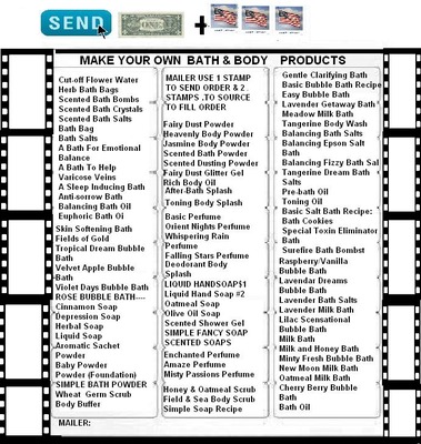 Product picture Sell Bath and Body Recipes in Mailorder Circular